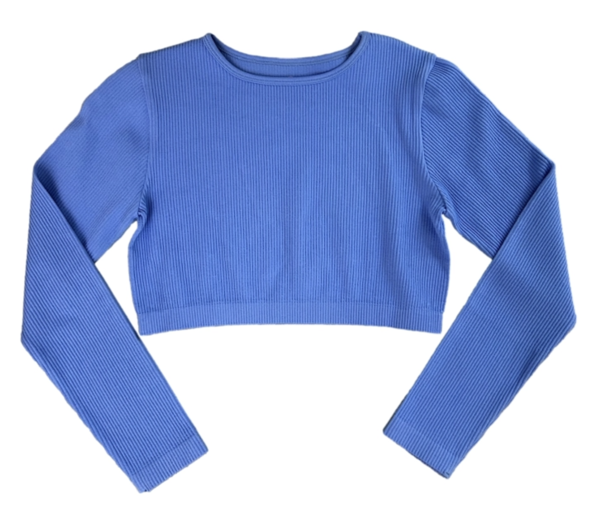L/S CROPPED RIBBED TOP