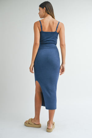 FRONT CUT OUT MIDI DRESS