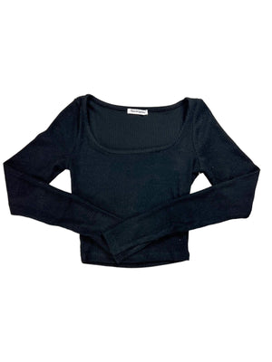 CROPPPED BRSHED L/S TOP